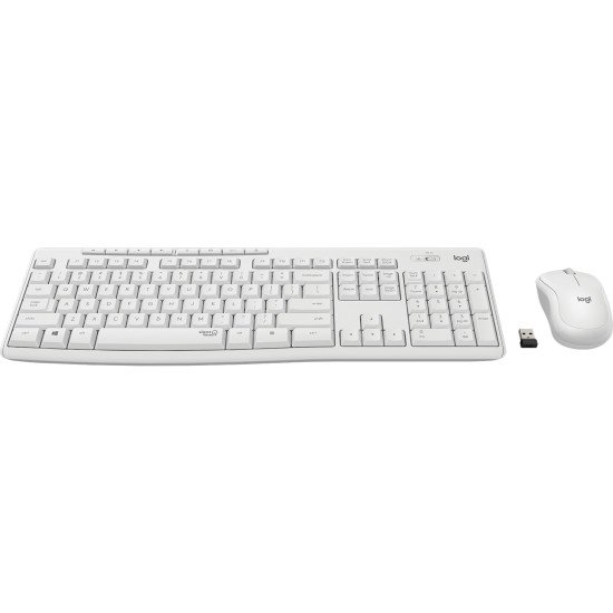 Logitech MK295 Silent Wireless Combo clavier RF sans fil QWERTY US International Blanc