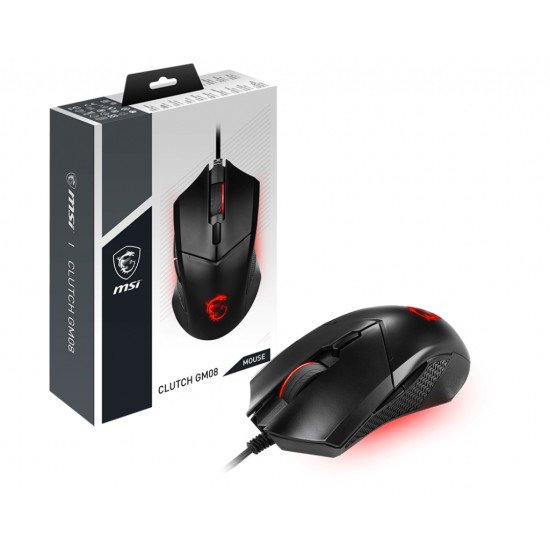 MSI Clutch GM08 souris Jouer Ambidextre USB Type-A Optique 4200 DPI MSI Clutch GM08 souris Jouer Ambidextre USB Type-A Optique 4200 DPI
