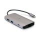 C2G Mini station d'accueil USB-C 8 en 1 avec HDMI, 2 USB-A, Ethernet, lecteur de carte SD et USB-C, alimentation électrique jusqu'à 100 W - 4K 30 Hz