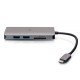 C2G Mini station d'accueil USB-C 8 en 1 avec HDMI, 2 USB-A, Ethernet, lecteur de carte SD et USB-C, alimentation électrique jusqu'à 100 W - 4K 30 Hz