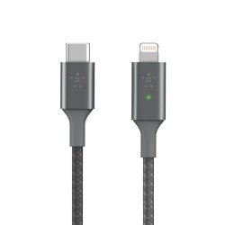 Belkin Smart LED USB-C to Lightning Gris Belkin Smart LED USB-C to Lightning Gris