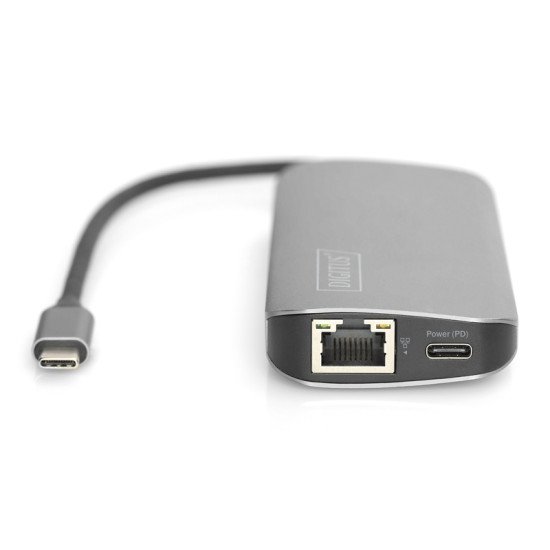 Digitus DA-70884 hub & concentrateur USB 3.2 Gen 1 (3.1 Gen 1) Type-C 5 Mbit/s Aluminium