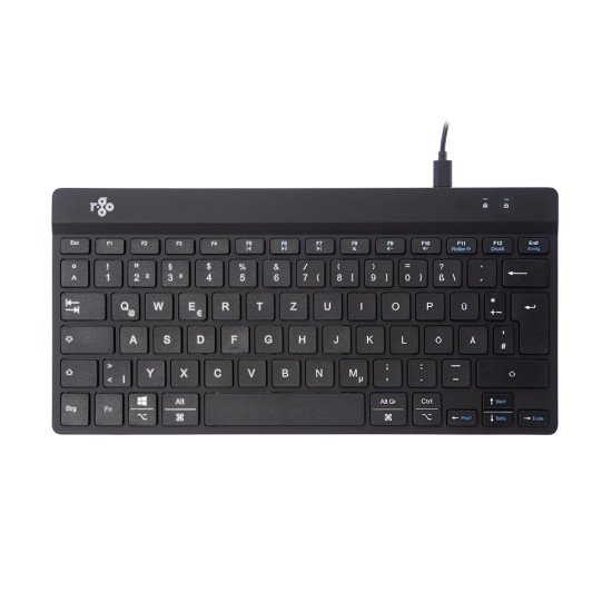 R-Go Tools R-Go Clavier Compact Break, QWERTZ (DE), noir, filaire