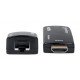 Manhattan Kit d'extension HDMI compact 1080p@60 Hz sur Ethernet, étend le signal jusqu'à 60 m via un seul câble Ethernet Cat6, inclut émetteur et récepteur, alimentation par câble, design ultra-fin, noir, garantie de 3 ans