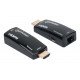 Manhattan Kit d'extension HDMI compact 1080p@60 Hz sur Ethernet, étend le signal jusqu'à 60 m via un seul câble Ethernet Cat6, inclut émetteur et récepteur, alimentation par câble, design ultra-fin, noir, garantie de 3 ans