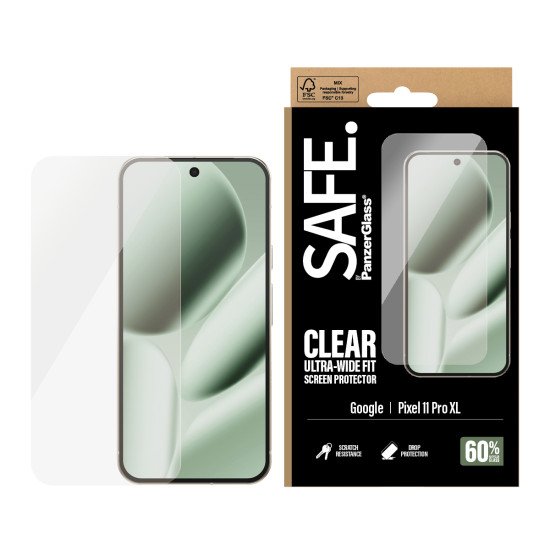 PanzerGlass SAFE. by ® Screen Protector Google Pixel 11 Pro XL | Ultra-Wide Fit Protection d'écran transparent 1 pièce(s)