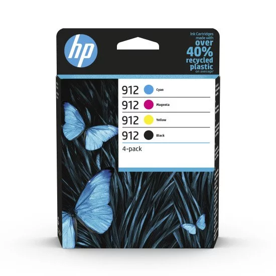 HP 912 4 pièce(s) Original Rendement standard Noir, Cyan, Magenta, Jaune HP 912 4 pièce(s) Original Rendement standard Noir, Cyan, Magenta, Jaune