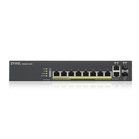 Zyxel GS2220-10HP-EU0101F Switch réseau Géré L2 Gigabit Ethernet (10/100/1000) Noir 