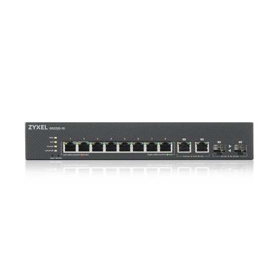 Zyxel GS2220-10-EU0101F Switch réseau Géré L2 Gigabit Ethernet (10/100/1000) Noir