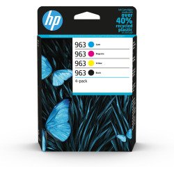 HP 963 Pack de 4 cartouches d'encre Noir/Cyan/Magenta/Jaune authentiques HP 963 Pack de 4 cartouches d'encre Noir/Cyan/Magenta/Jaune authentiques
