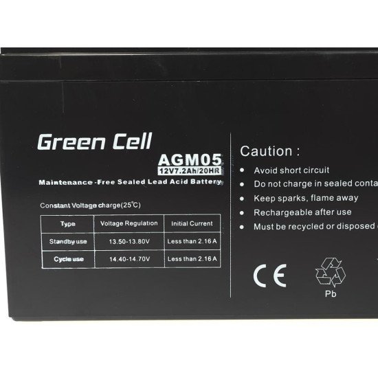 Green Cell AGM05 Batterie de l'onduleur Sealed Lead Acid (VRLA) 12 V 7,2 Ah