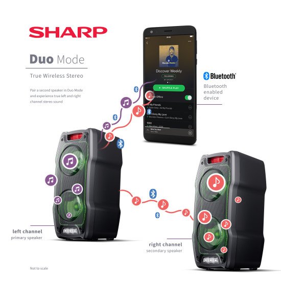 Sharp PS-929 enceinte portable Enceinte portable stéréo Noir 180 W