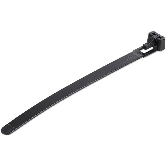 StarTech.com Colliers de Serrage Réutilisables 12 cm Noirs - Largeur 7 mm - Diam. faisceau 30 mm - Résistance traction 22 kg - Colson nylon détachable - Intérieur/extérieur - Homologués 94V-2/UL - 100 pcs