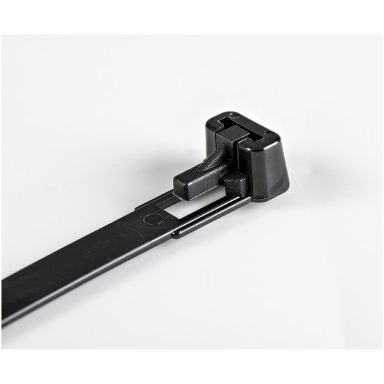 StarTech.com Colliers de Serrage Réutilisables 12 cm Noirs - Largeur 7 mm - Diam. faisceau 30 mm - Résistance traction 22 kg - Colson nylon détachable - Intérieur/extérieur - Homologués 94V-2/UL - 100 pcs