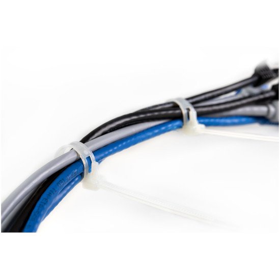 StarTech.com Colliers de Serrage Réutilisables 25 cm Blancs - Largeur 7 mm - Diam. faisceau 65 mm - Résistance traction 22 kg - Colson nylon détachable - Intérieur/extérieur - Homologués 94V-2/UL - 100 pcs