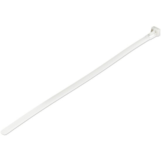 StarTech.com Colliers de Serrage Réutilisables 25 cm Blancs - Largeur 7 mm - Diam. faisceau 65 mm - Résistance traction 22 kg - Colson nylon détachable - Intérieur/extérieur - Homologués 94V-2/UL - 100 pcs