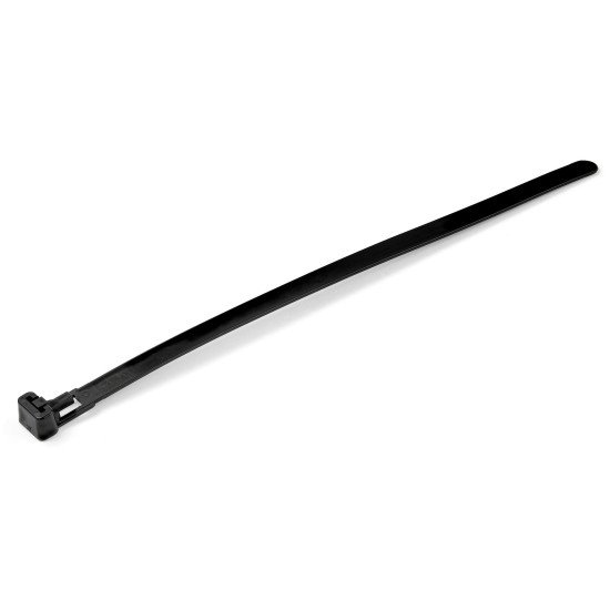 StarTech.com Colliers de Serrage Réutilisables 20 cm Noirs - Largeur 7 mm - Diam. faisceau 50 mm - Résistance traction 22 kg - Colson nylon détachable - Intérieur/extérieur - Homologués 94V-2/UL - 100 pcs