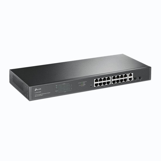 TP-Link TL-SG1218MP commutateur réseau Gigabit Ethernet (10/100/1000) Connexion Ethernet, supportant l'alimentation via ce port (PoE) Noir
