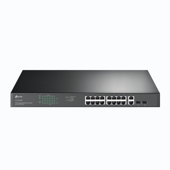 TP-Link TL-SG1218MP commutateur réseau Gigabit Ethernet (10/100/1000) Connexion Ethernet, supportant l'alimentation via ce port (PoE) Noir