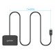 Manhattan Lecteur de cartes à puce à contact USB-C, avec emplacement microSD, connecteur USB-C mâle, compatible avec Windows, macOS et Linux, lit les cartes SIM avec adaptateur, câble de 1 m, noir, garantie de 3 ans