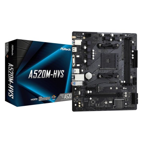 Asrock A520M-HVS Emplacement AM4 Micro ATX