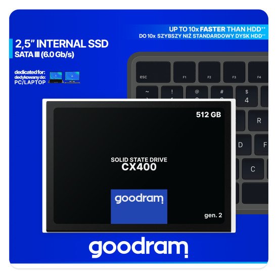Goodram CX400 gen.2 2.5" 512 Go Série ATA III 3D TLC NAND
