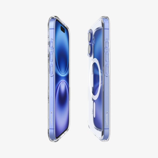 Spigen Ultra Hybrid T (MagFit + Camera Control) coque de protection pour téléphones portables 15,5 cm (6.1") Housse Transparent, Blanc