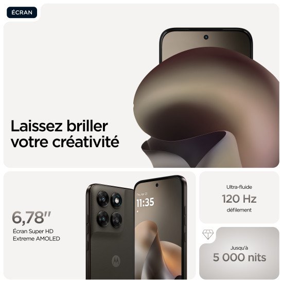 Motorola moto g77 17,3 cm (6.8") Double SIM hybride Android 16.0 5G USB Type-C 8 Go 256 Go 5200 mAh Noir