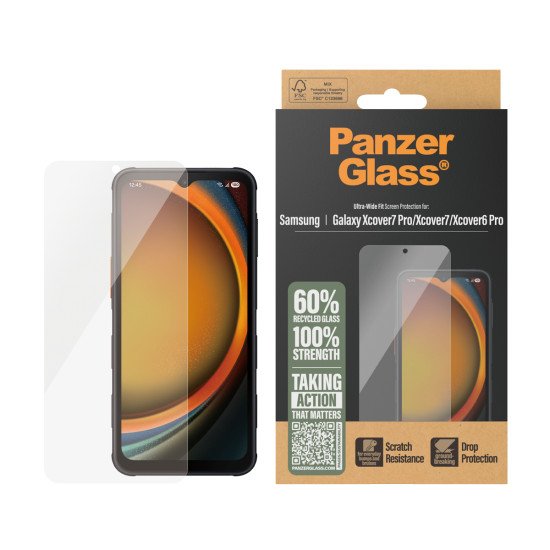 PanzerGlass ® Screen Protector Samsung Galaxy Xcover7 Pro | Xcover7 | Xcover6 Pro | Ultra-Wide Fit Protection d'écran transparent 1 pièce(s)