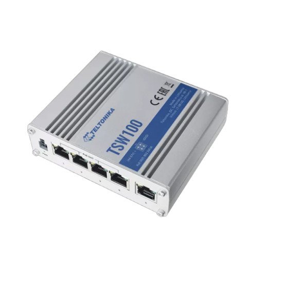 Teltonika TSW100 commutateur réseau Gigabit Ethernet (10/100/1000) Connexion EthernetPOE Bleu, Métallique