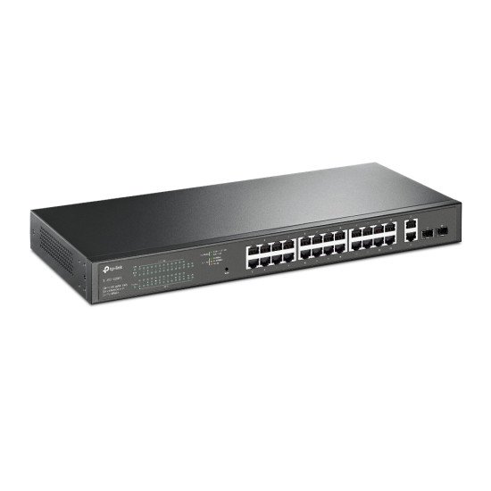 TP-Link TL-SG1428PE commutateur réseau Géré Gigabit Ethernet (10/100/1000) Connexion Ethernet, supportant l'alimentation via ce port (PoE) 1U Noir