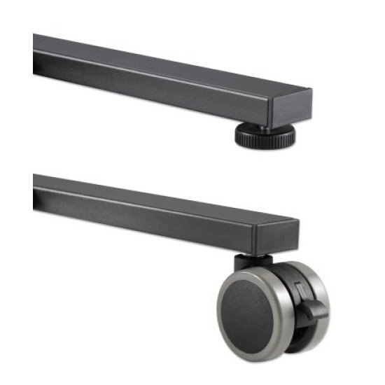 Manhattan Support sur roulettes pour TV/moniteurs, écrans 34" à 55", Compatibilité VESA : de 200x200 à 400x400 mm (vérifiez les dimensions des quatre trous de fixation à l'arrière), charge max. 35 kg, hauteur réglable sur 4 niveaux