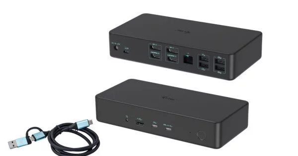 Station D'accueil I-Tec CADUAL4KDOCKPD2 Noir - Double écran 4K, Ports USB-C Gen 2 10Gbps, Charge 100W, Ethernet - 10