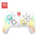 Turtle Beach Afterglow Wave Blanc Manette de gaming RGB sans fil Sous licence officielle pour Nintendo Switch 2