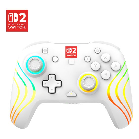 Turtle Beach Afterglow Wave Blanc Manette de gaming RGB sans fil Sous licence officielle pour Nintendo Switch 2