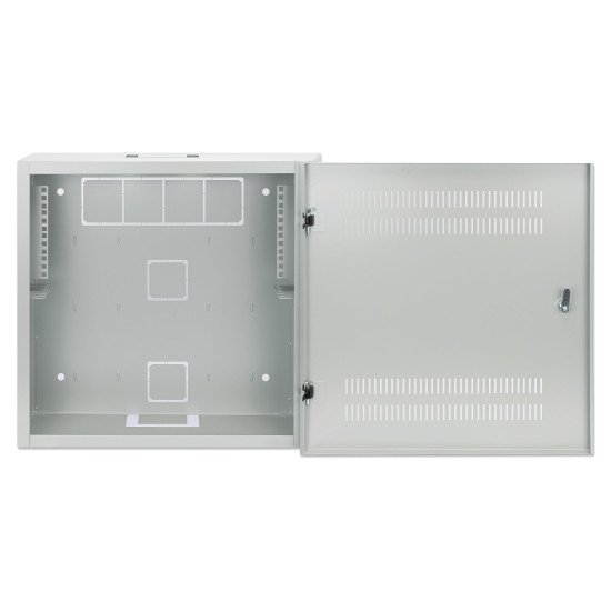 Intellinet Coffret mural 19" extra-plat avec rails 4U horizontaux et 2U verticaux, profondeur 170 mm, idéal AV/multimédia/surveillance, assemblé, gris RAL 7035