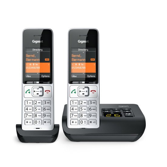 Gigaset COMFORT 500A duo Téléphone analog/dect Identification de l'appelant Noir, Argent