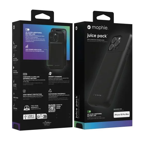 mophie Juice Pack coque de protection pour téléphones portables 17 cm (6.7") Housse Noir mophie Juice Pack coque de protection pour téléphones portables 17 cm (6.7") Housse Noir