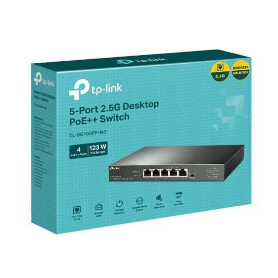 TP-Link TL-SG105PP-M2 commutateur réseau Non-géré Gigabit Ethernet (10/100/1000) Noir