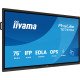 iiyama TE7515A-B2AG Écran d'affichage dynamique Écran plat interactif 190,5 cm (75") Wifi 550 cd/m² 4K Ultra HD Noir Écran tactile Intégré dans le processeur Android 24/7
