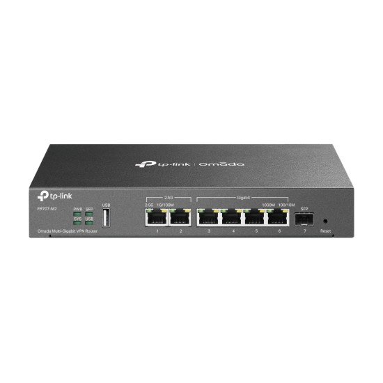 TP-Link ER707-M2 Routeur connecté 2.5 Gigabit Ethernet, Fast Ethernet, Gigabit Ethernet Noir