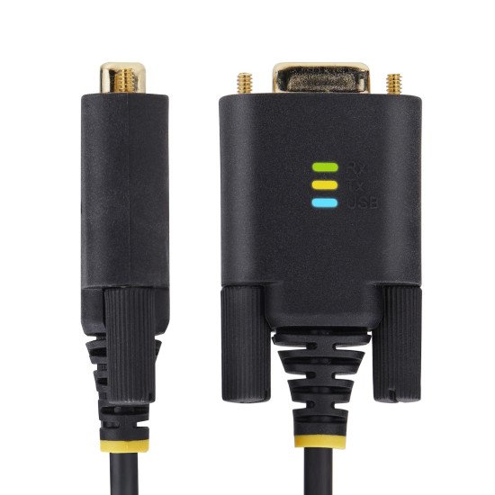 StarTech.com Câble USB-Série de 1m - Rétention COM, Vis/Écrous Interchangeables, Adaptateur USB vers DB9 RS232, Convertisseur USB RS232, Circuit Intégré FTDI, Protection ESD, Windows/macOS/Linux