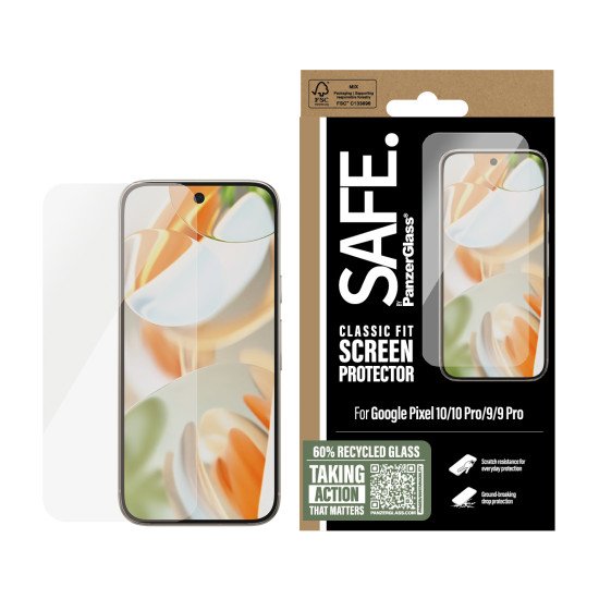 PanzerGlass SAFE. by ® Screen Protector Google Pixel 10 | 10 Pro | 9 | 9 Pro | Classic Fit Protection d'écran transparent 1 pièce(s) PanzerGlass SAFE. by ® Screen Protector Google Pixel 10 | 10 Pro | 9 | 9 Pro | Classic Fit Protection d'écran transparent 1 pièce(s)
