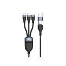 Conceptronic ETTA06B15 câble USB USB 2.0 1,5 m USB C USB C/Micro-USB B/Lightning Noir