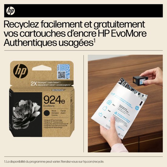 HP 924e Cartouche d'encre authentique Noir EvoMore HP 924e Cartouche d'encre authentique Noir EvoMore
