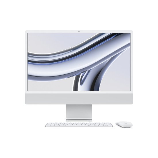 Apple iMac Apple M M3 59,7 cm (23.5") 4480 x 2520 pixels 8 Go 256 Go SSD PC All-in-One macOS Sonoma Wi-Fi 6E (802.11ax) Argent