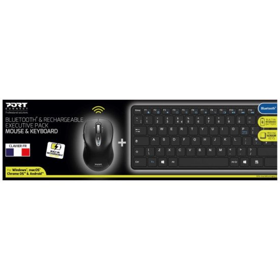 Port Designs 900907RBE clavier Souris incluse Maison Bluetooth Belge Noir Port Designs 900907RBE clavier Souris incluse Maison Bluetooth Belge Noir