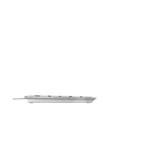 CHERRY KC 6000 Slim clavier USB AZERTY Belge Argent, Blanc