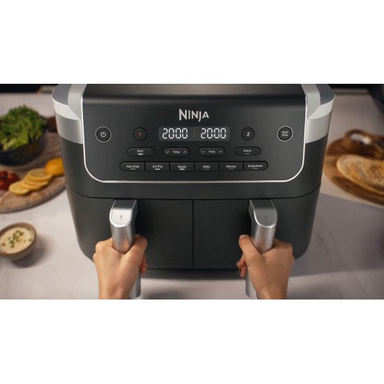 Ninja DualZone Double 7,6 L Autonome Friteuse d'air chaud Noir
