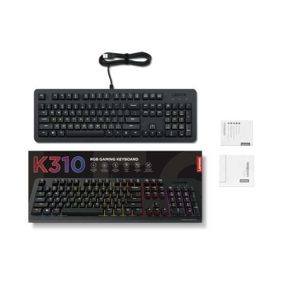 Lenovo K310 clavier Gaming USB Anglais américain Noir